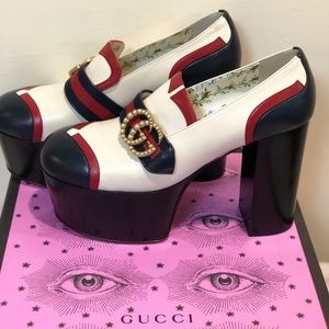GUCCI Platform Pumps with GG Emblem